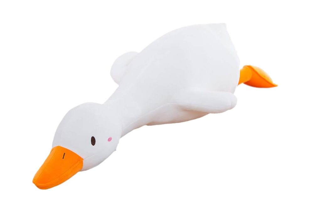 Peluche Oie Mignonne Peluche Canard Oreiller Peluche Canard en Peluche pour Enfants et Amis (Yeux Ronds Blancs, 65 cm)