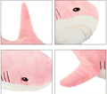 Peluche de requin en peluche de 43 cm, oreillers en peluche de requin mignon, requins en coton doux, poupée d'animal marin, cadeaux pour garçons, filles, enfants et adultes (rose)